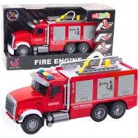 Leantoys Les lumières d'eau d'un camion de pompiers sonnent en rouge 1:14