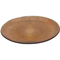 Home Styling Collection – Assiette à dessert « Amber Stripe » – 21 cm – Verre – Orange, Assiettes, Orange