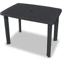 AC-DÉCO Table de jardin L 100 x L 70 x H 72 cm - Gris anthracite - Plastique résistant