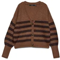 Vero Moda Cardigan 'VMLEA' chocolat / brun foncé