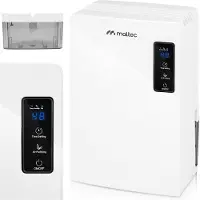 Maltec Déshumidificateur Déshumidificateur Dh-2200, Silencieux, Décongélation automatique, Compact efficace Noir