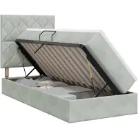 vidaXL Lit avec rangement et matelas Gris clair 90 x 200 cm Velours