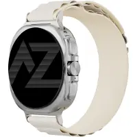Accezz Bracelet en nylon Alpine pour Samsung Galaxy Watch Ultra 2 (2026) / Ultra (2024/2025) - Lumière stellaire