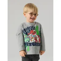 Name it T-Shirt 'NMMJik Paw' bleu foncé / gris chiné / vert gazon / rouge orangé
