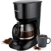 Heinner Cafetière électrique Black Chatt HCM-D750GCBK, écran LCD, capacité de 1,25 litre, filtre amovible, 750W, noire