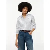 Tommy Hilfiger Chemisier bleu foncé / blanc