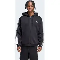 Adidas 3 Stripes Fleece Full Zip Sweatshirt Noir L Homme