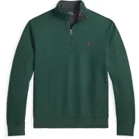 Ralph Lauren pour homme. 710812963074 Pull en maille ultra-douce avec fermeture éclair verte (S), Casuel, Coton