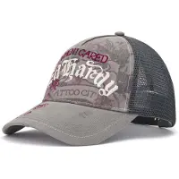 Ed Hardy Casquette 'Floral Tattoo City Vintage' gris / anthracite / magenta / blanc
