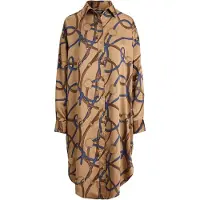 Ralph Lauren Robe-chemise beige foncé / marine / marron / jaune d'or