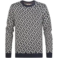 Petrol Industries Pull-over crème / bleu foncé