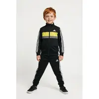Adidas Survêtement 'Seasonal Essentials Tiberio' gris / gris foncé / noir / blanc