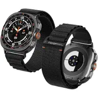 Spigen - Bracelet WBF1 (AMP11613) - Samsung Galaxy Watch Ultra 2 - Noir (22 mm, Nylon, Tissu), Sangles de montre, Noir