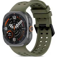 TechProtection BRACELET EN SILICONE « AIR » POUR SAMSUNG GALAXY WATCH ULTRA 1 / 2 2024-2026 (47 MM) VERT OLIVE, Montre connectée : accessoires, Vert