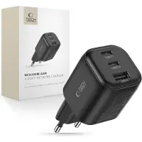 Tech-Protect NCA100W-GAN-AVS CHARGEUR RÉSEAU À 3 PORTS PD 3.2 100 W / QC3.0 NOIR (100 W, 3 ports), Chargeur USB, Noir