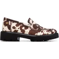 Xti pour femme. 14625502-COW Mocassins 146255 marron (41), 3 à 5 cm, Aucun, Casuel, Imprimé animal