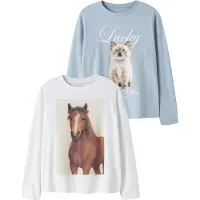 Name it T-Shirt 'NKFVOTEA' opal / marron / greige / blanc