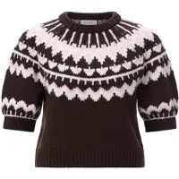Rich & royal Pull-over brun foncé / rose / blanc