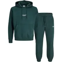 Jack & Jones Sweat-shirt 'JJESOHO' vert foncé / blanc