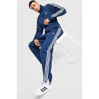 Adidas Pantalon 'Firebird' bleu foncé / blanc