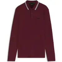 BOSS Plisy 10266738 Green Long Sleeve Polo Rouge S Homme