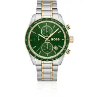 BOSS Grand Prix Vitesse Montre bicolore à cadran vert