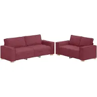 vidaXL Ensemble de canapés 2 pièces avec coussins vin rouge Tissu