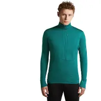 Icebreaker 200 Real Descender Half Zip Sweatshirt Vert M Homme