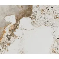 DELIFE Table à manger Edge Boot 300x120 cm Céramique Minas Melange Blanc-Beige Troa Acier inoxydable gebürstet