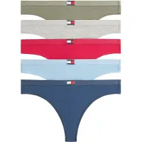 Tommy Hilfiger Underwear String 'Heritage' bleu / bleu ciel / gris clair / olive / framboise