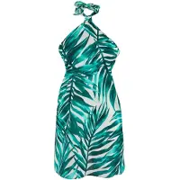 Trendyol Robe d’été émeraude / blanc cassé