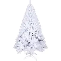 Yakimz Sapin de Noël artificiel 210cm (Ø ca.110cm) avec env.1000 pointes, sapin de décoration en épicéa, y compris support de sapin de Noël en métal, montage rapide, pliable,Blanc