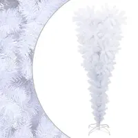 vidaXL Meuble Arbre de Noël artificiel avec support Inversé Blanc 120 cm 2025