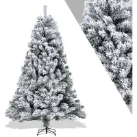 TolleTour 180cm Arbre de Noël artificiel Sapin blanc Flocons de neige pour décoration de Noël