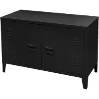 DOCHTMANN Buffet TV en métal noir, style industriel, 100x40x53 cm