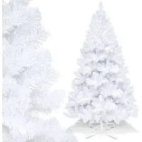 TolleTour Sapin de Noël artificiel avec support, branches réalistes, technique d'enfichage simple, sapin de Noël décoration intérieure,Blanc,180 cm