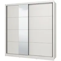 Dmora Orero - Grande armoire, 205x216h cm blanc mat, penderie
