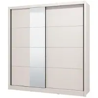 Dmora Orero - Grande armoire, 205x216h cm Blanc Beige, penderie