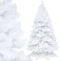 TolleTour Sapin de Noël 180 cm avec support en métal pour arbre de Noël Montage facile pour mariage, Noël, chambre à coucher Noël,Blanc