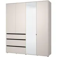 Dmora Rifreddoo - Grande armoire, 183x211h cm blanc crème, 4 étagères