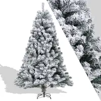 TolleTour 120cm Arbre de Noël artificiel Sapin blanc Flocons de neige pour décoration de Noël