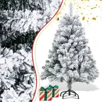 Jayseuw 120cm Arbre de Noël artificiel Sapin blanc Flocons de neige pour décoration de Noël
