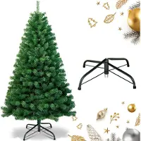 HENGDA 210cm Arbre de Noël artificiel, Sapin avec support métallique, Arbre de Noël 900 pointes aiguilles PVC, Arbre artificiel Noël système de pliage vert