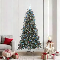 vidaXL 2025 Arbre de Noël artificiel moderne avec 300 LED Vert 114 x 114 x 210 cm - Arbres de Noël artificiels,Design 6736146 2parcel