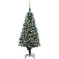 Prolenta Maison Exclusive - Sapin de Noël artificiel avec LED, boules et pommes de pin, 210 cm