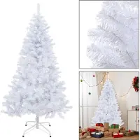 Izrielar 150cm Arbre de Noël artificiel Sapin de Noël avec 488 pointes Aiguilles PVC Support métallique & système de pliage Arbre de Noël blanc