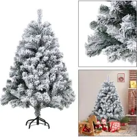 Vigevee Arbre de Noël artificiel avec effet de neige, branches automatiques et support en métal pliable, sapin en PVC dense, réutilisable, 120 cm