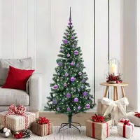 vidaXL BEI CLORIS Sapin de Noël artificiel pré-éclairé Vert 150 cm - Sapins de Noël artificiels Nouveau7040328 2parcel