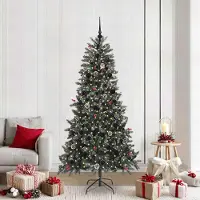 vidaXL BEI CLORIS Arbre de Noël artificiel avec 300 LEDs Vert 114 x 114 x 210 cm - Arbres de Noël artificiels Nouveau8718910 2parcel