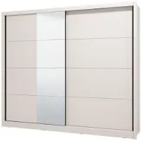 Dmora Pedavena - Grand vestiaire, 251x216h cm Blanc Beige, porte-manteaux